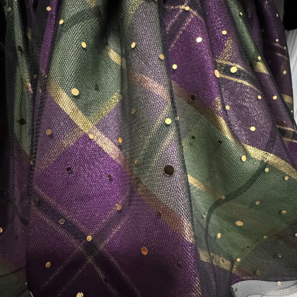 Bonnie Jean velvet drop waist plaid dress size 7